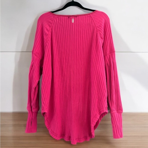 Free People Movement Bella Layer Ribbed Henley Top. - Picture 4 of 6